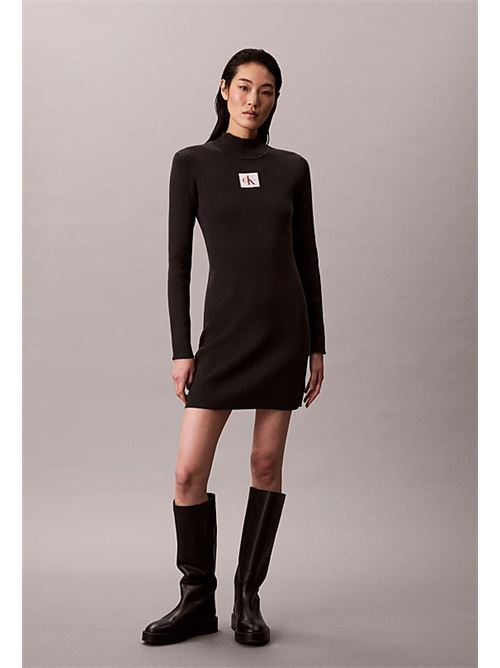 ls t neck mini dress CALVIN KLEIN JEANS | LV047D308GUB1